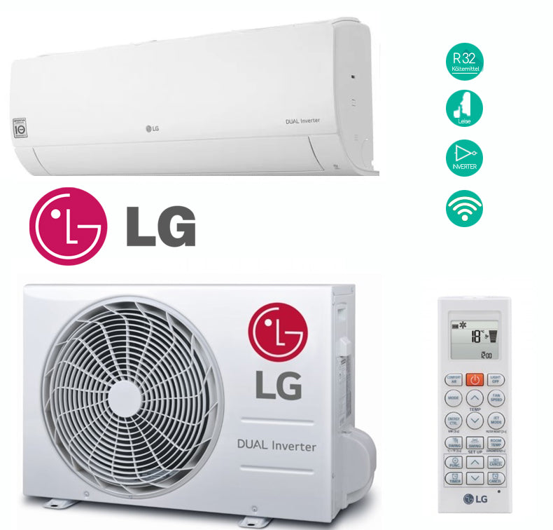 LG Klimaanlage Klima Wandklima Set Effizient Scoop Design günstig preishwert Inneneinheit Innen WandmontageHeizen kühlen weiß Sommer LG S12EW NSj