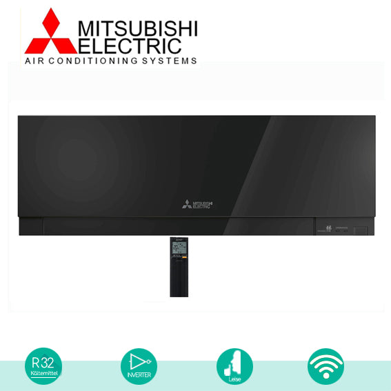 Mitsubishi Premium MSZ-EF-VGK-B Inneneinheit Innengerät Wifi Design stylish günstig Effizient Scoop schwarz geräuscharm Fernbedienung kühlen heizen