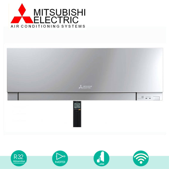 Mitsubishi Premium MSZ-EF-VGK-B Inneneinheit Innengerät Wifi Design stylish günstig Effizient Scoop silber geräuscharm Fernbedienung kühlen heizen