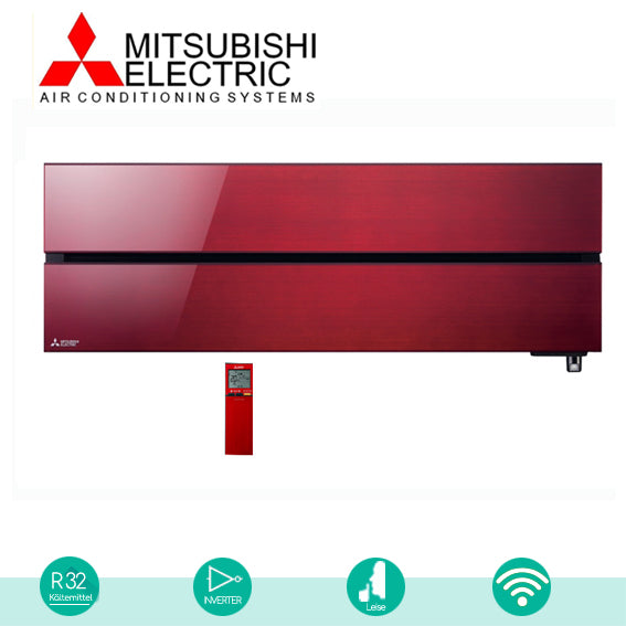 Mitsubishi Premium MSZ-LN-VGK-R Inneneinheit Innengerät Wifi Design stylish günstig Effizient Scoop rot geräuscharm Fernbedienung kühlen heizen