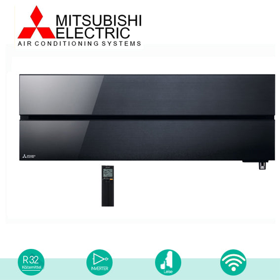 Mitsubishi Premium MSZ-LN-VGK-B Inneneinheit Innengerät Wifi Design stylish günstig Effizient Scoop schwarz geräuscharm Fernbedienung kühlen heizen