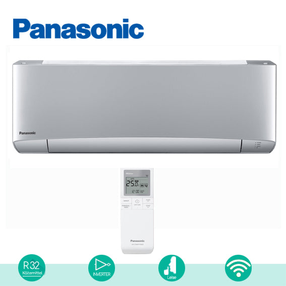 Panasonic Etherea Grey CS-XZ-ZKEW-H / CU-Z-ZKE Klimaanlage Single / Klimageraet / Klimaanlage Wohnen / Innengeraet / Aussengeraet / kühlen / heizen / Wifi / hochwertig silber